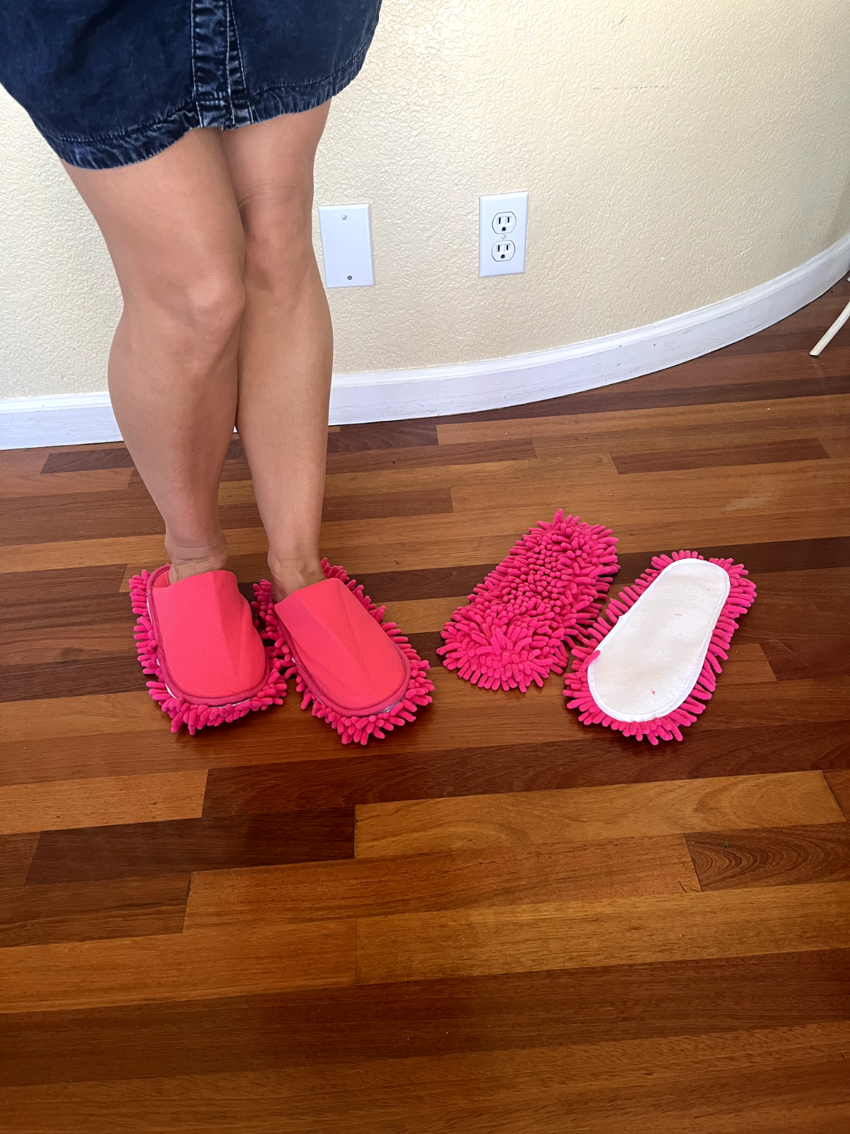 Slipper Microfiber Mopping Shoes Cleaning Tool Size Pink 1 Pair
