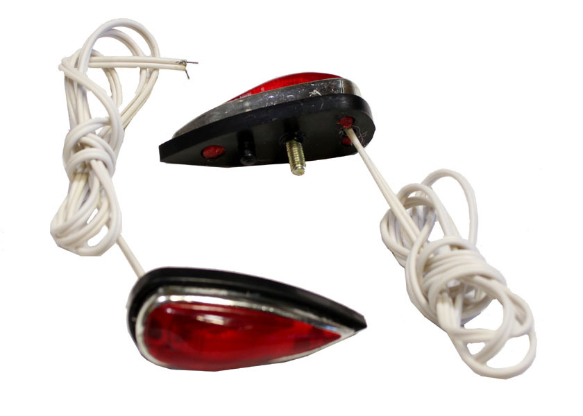 electric scooter Tear drop shape Red Blinker (12v, 24v) Pair