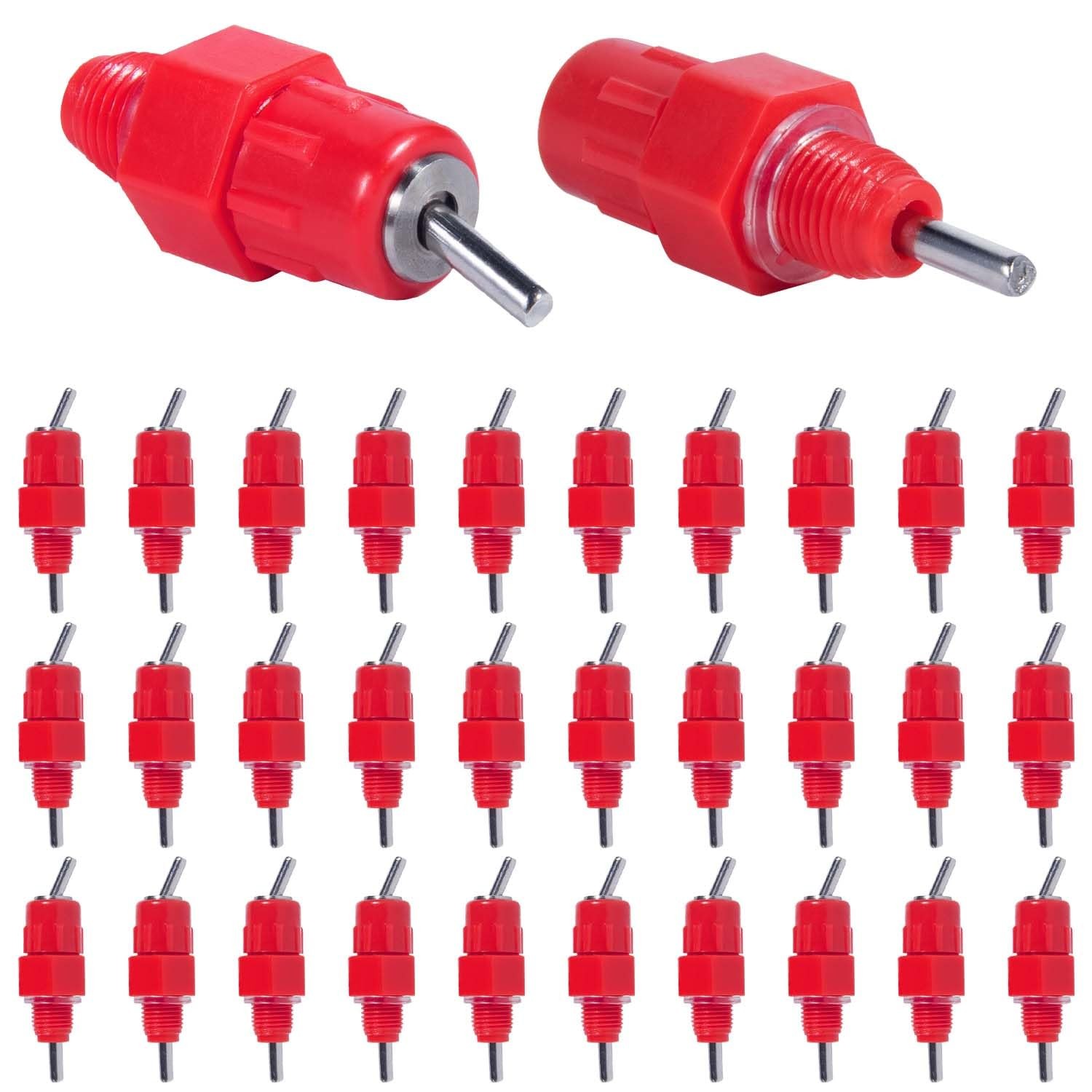 Chicken Waterer Poultry Nipple Drinker Feeder Automatic Screw Style 30 Pack Hen