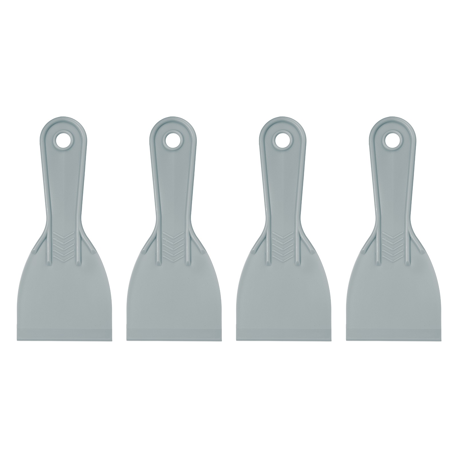4pcs Putty Scraper 2.95" Plastic Flexible Putty Knives, Gray