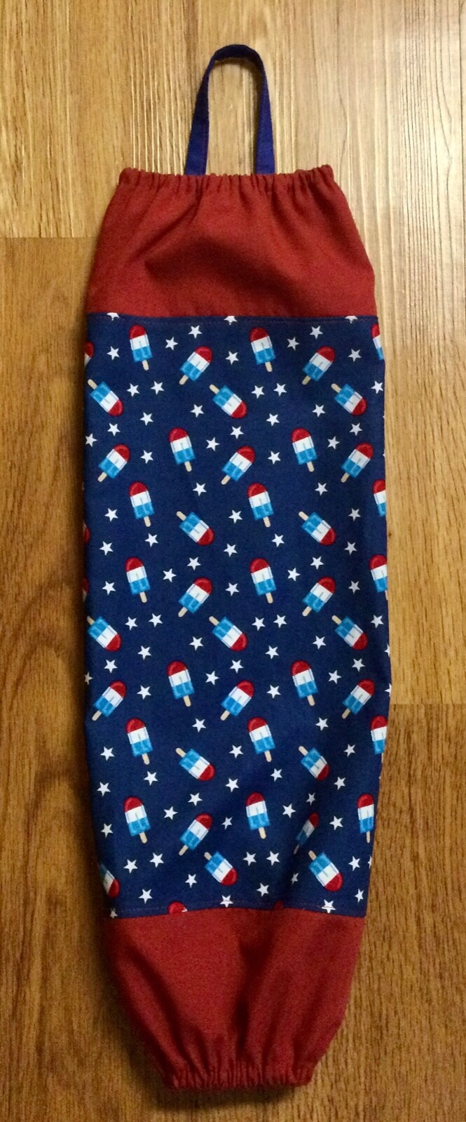 Hand/Homemade Grocery Bag Holder— Patriotic Popsicles/Stars (#10) Free Ship