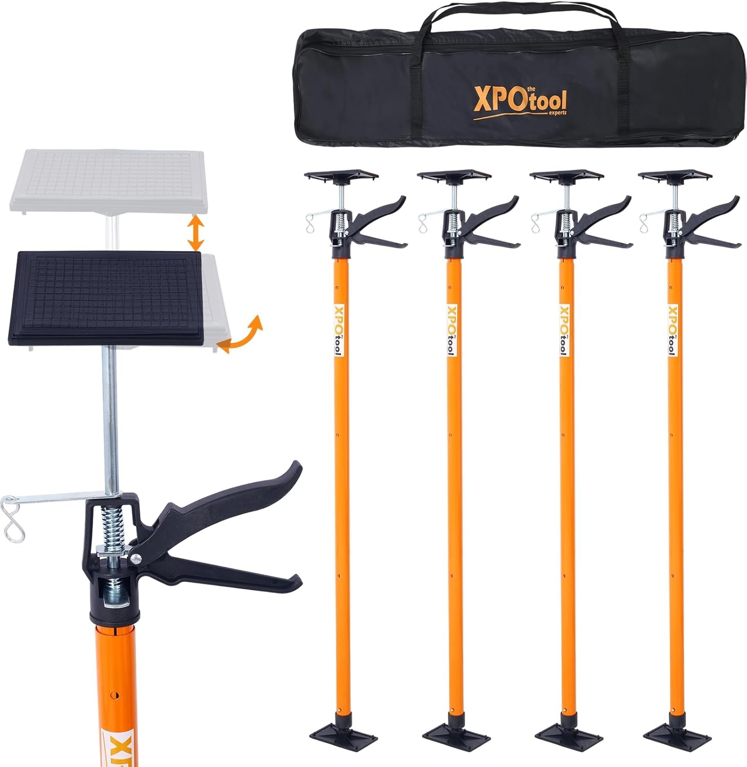 Cabinet Jack Support Pole, 45-114" Adjustable Steel 3rd Hand Support System Rod