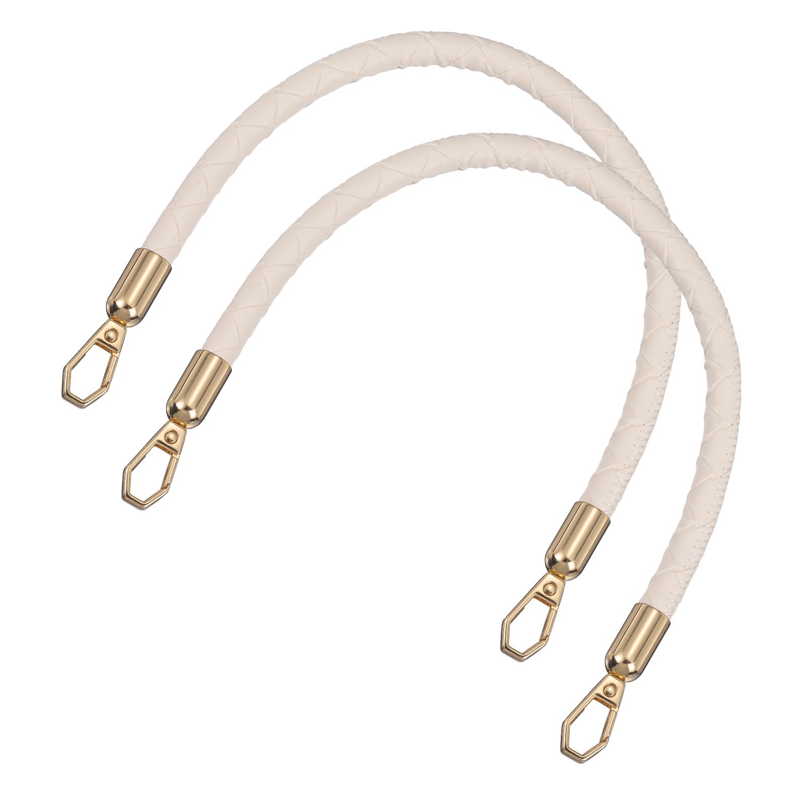 2Pcs Leather Purse Strap 35cm 13.8" Braided Purse Strap Handle Beige