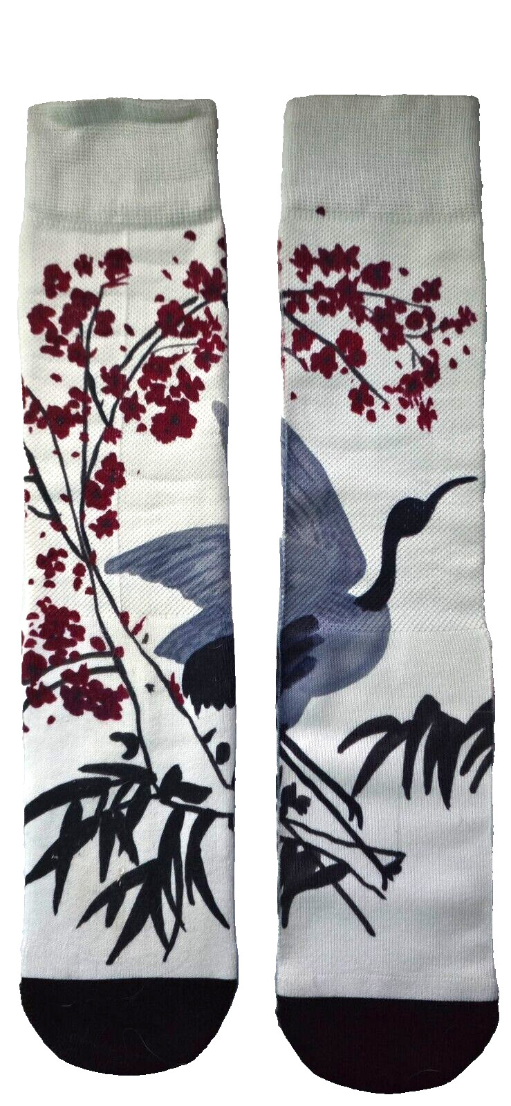 Japanese Crane Watercolor Socks