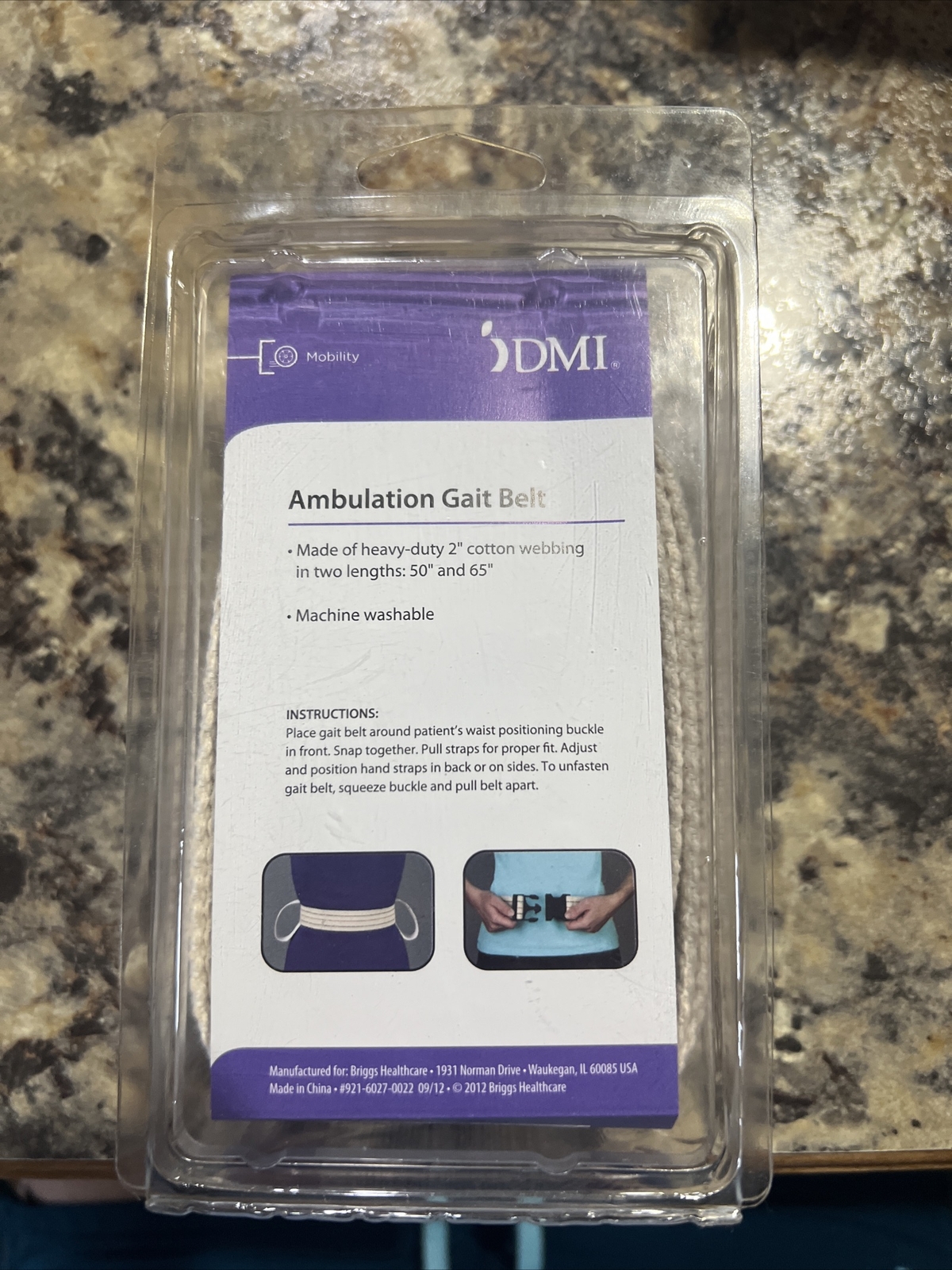 Mobility Ambulation Gait Belt, 65"