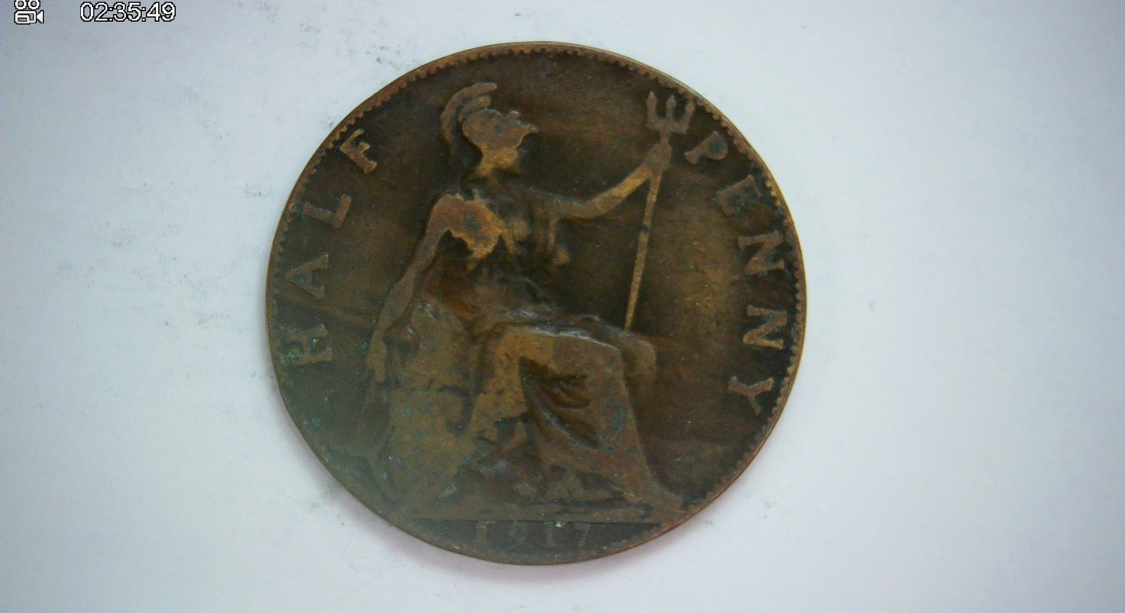 United Kingdom 1917 1 Penny George V Penny (Britannia) Coin