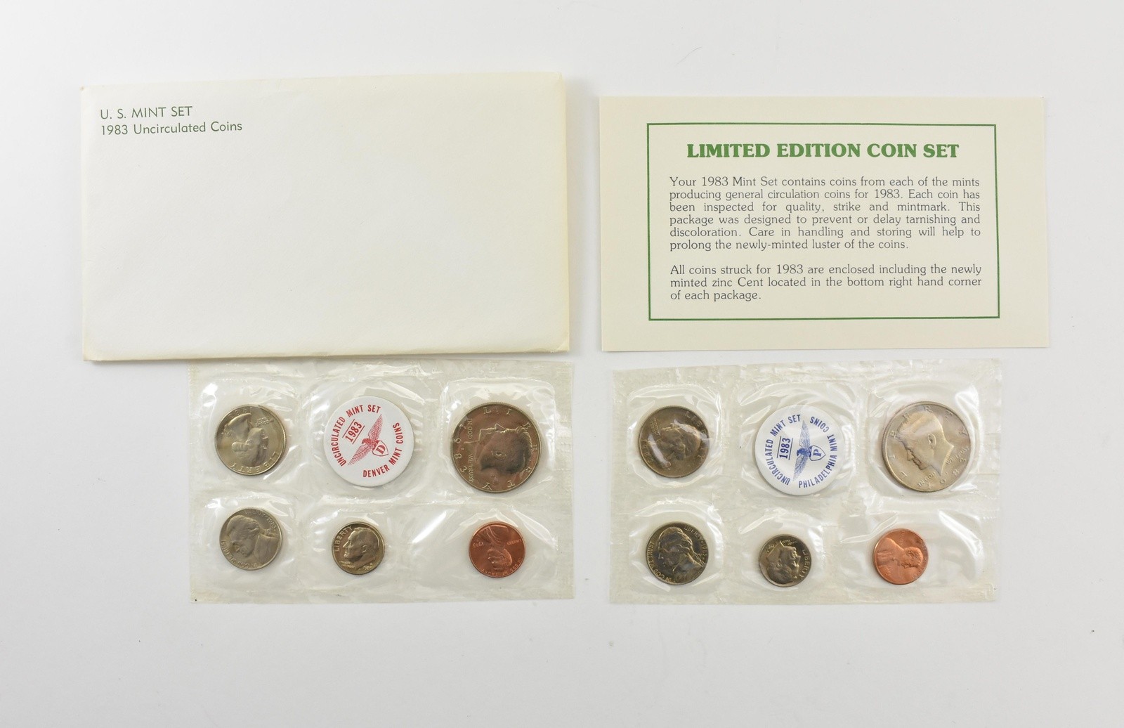 1983-P/D Uncirculated Souvenir Mint Set W/ Envelope *8972