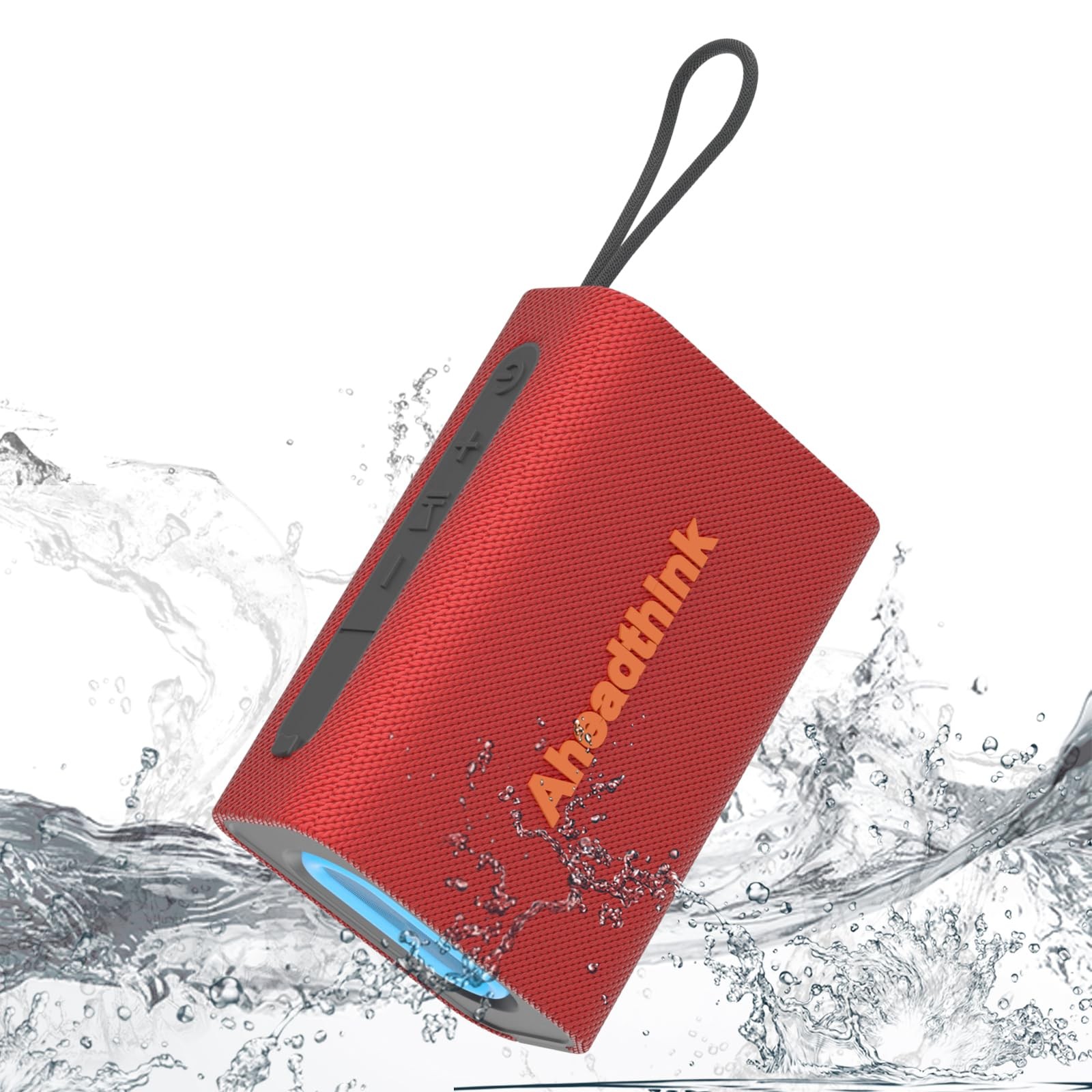 Aheadthink Bluetooth Speaker, Portable Wireless, IPX5 Waterproof, Red
