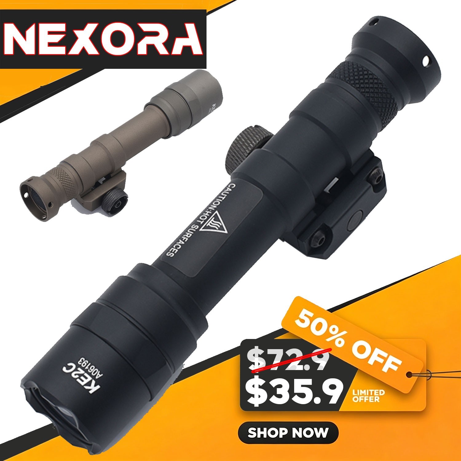 The Best Clone M600B Flashlight with Remote Pressure Switch Controller for 20MM