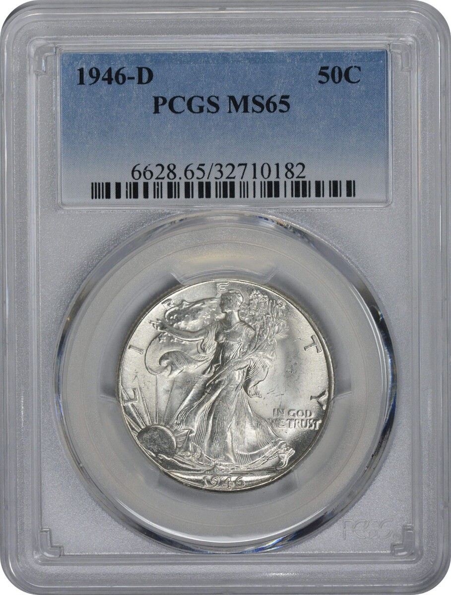 1946-D Walking Liberty Silver Half Dollar MS65 PCGS