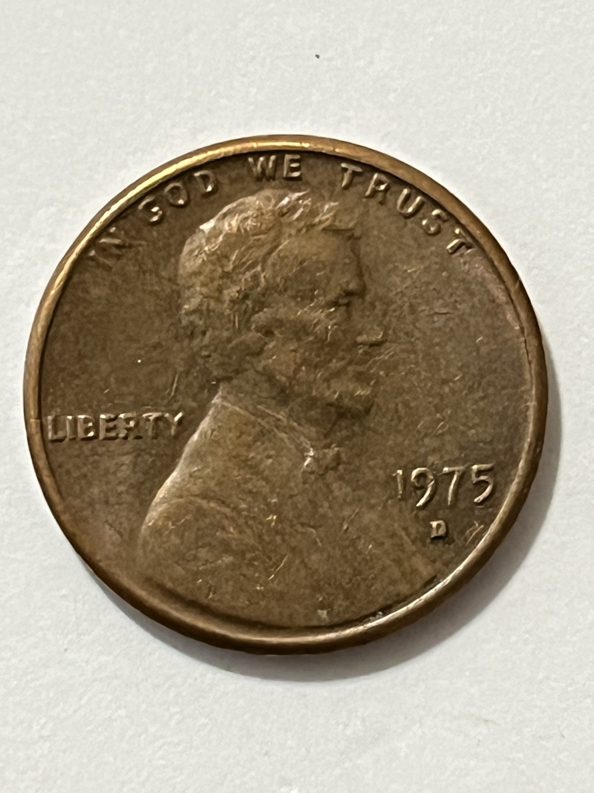 1975-D filled in mint mark error coin Lincoln memorial penny free shipping!