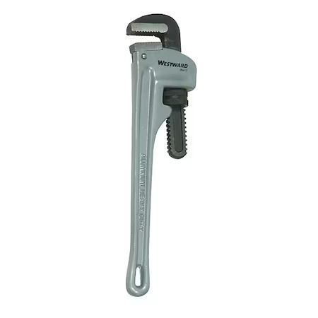 Westward 3Ma10 10 In L 1 1/2 In Cap. Aluminum Straight Pipe Wrench
