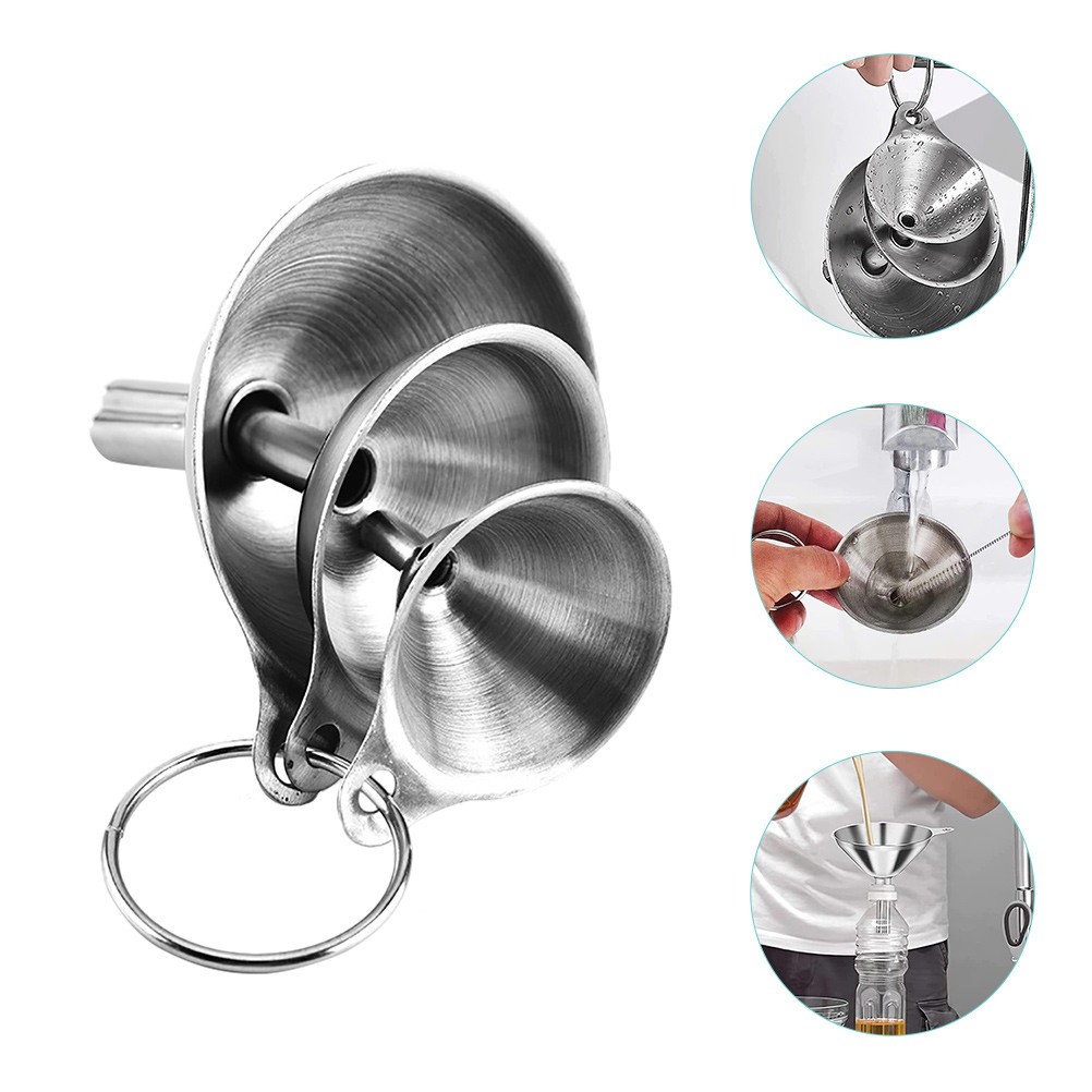 Stainless Steel Liquid Transferring Funnel Wide Mouth for Filling Bottles