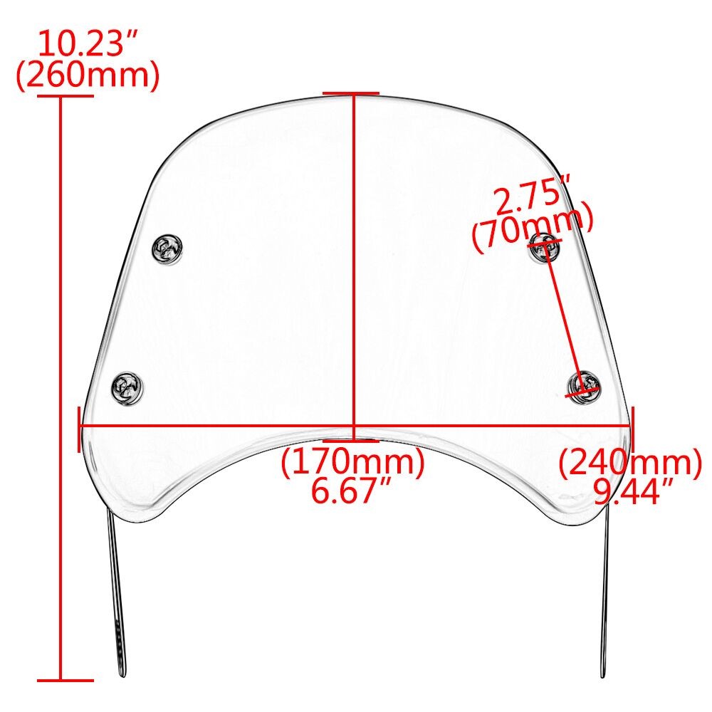 Motorcycle Universal 5"-7" Round Headlight Windshield Windscreen Fit for Yamaha