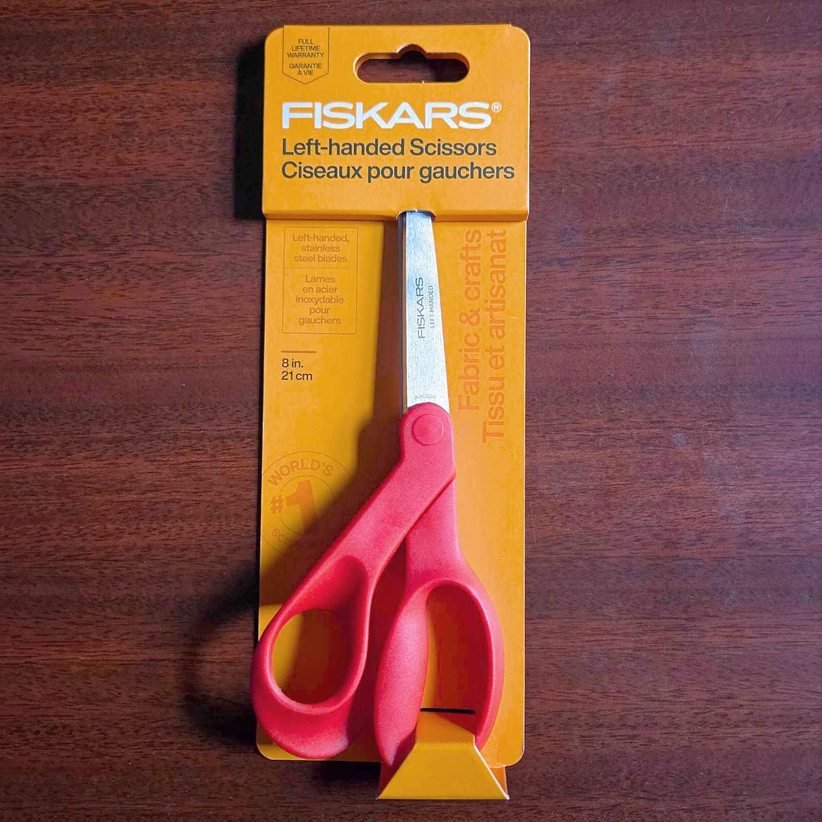 Fiskars All-Purpose Left-Handed Scissors: 8 inch / 1-pack (Red)