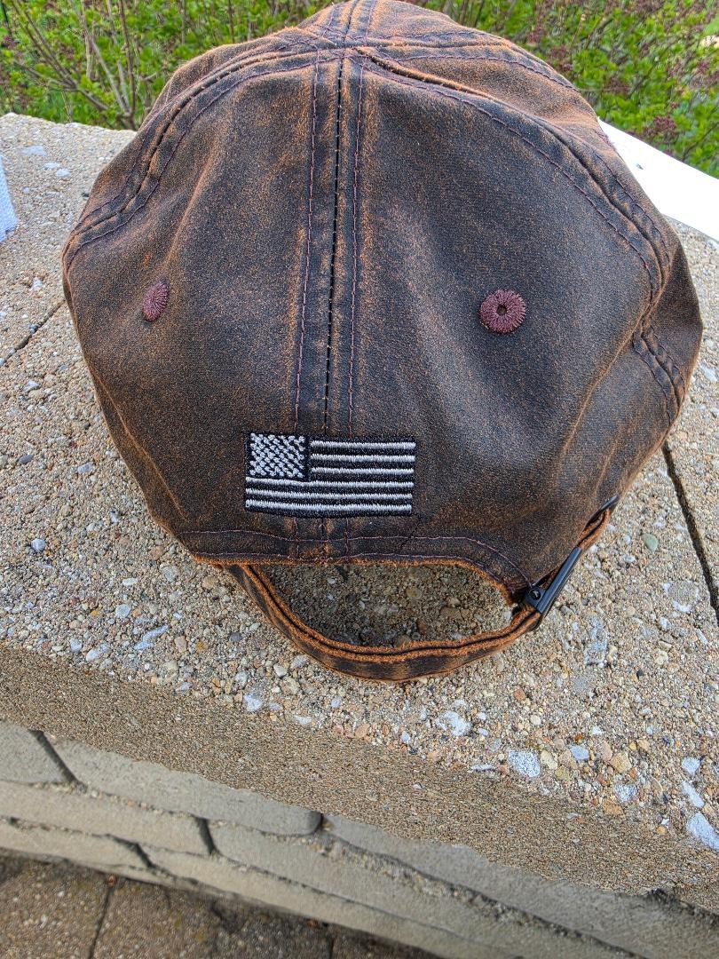 SIG SAUER BROWN OIL CLOTH Cap Hat Preowned Like New