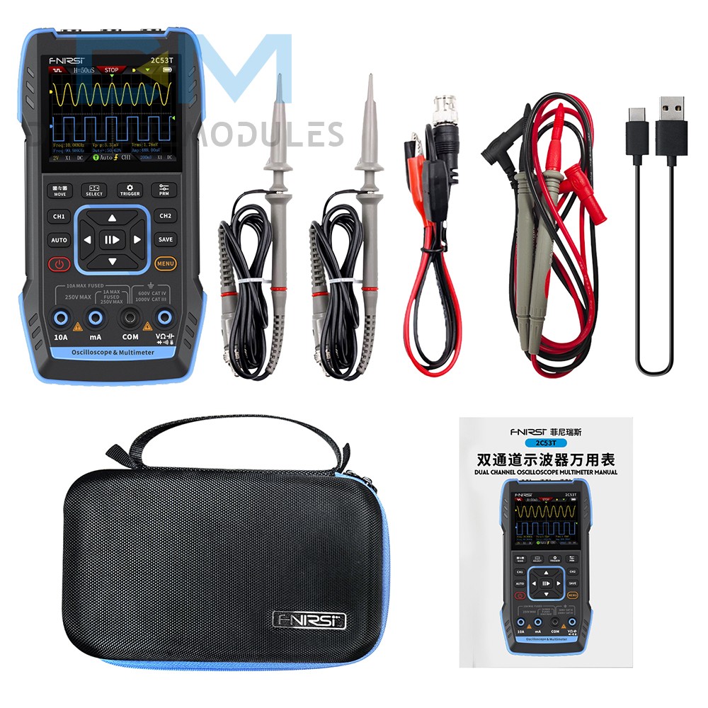 FNIRSI 2C23T / 2C53T Handheld Digital Oscilloscope Multimeter Signal Generator