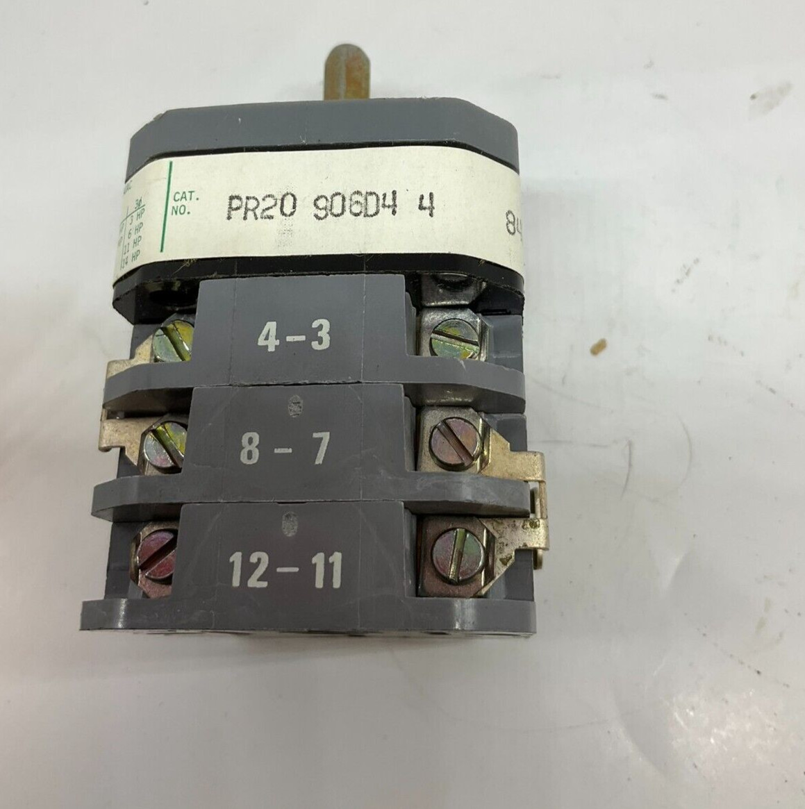 NOB ELECTRO SWITCH PR20 906D4 4 Series 20  Rotary Cam Switch