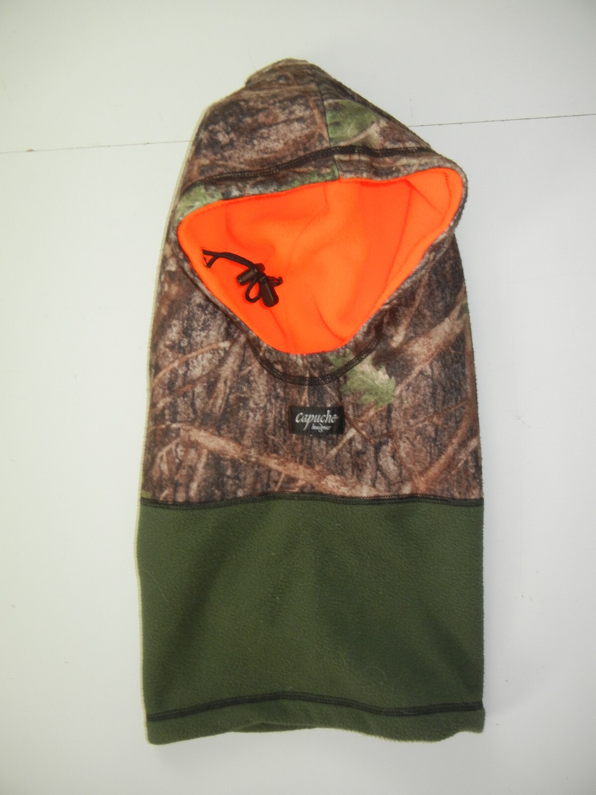 CAPUCHE HEADGEAR Brown Warm REALTREE CAMO FLEECE HUNTING HOOD Ski Hike Hat Cap