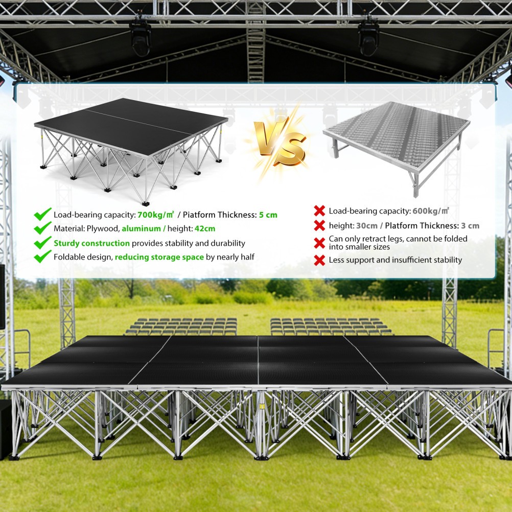 Folding Portable Stage Platform 4x4 Foldable Stage Platform Modular Unit 700Kg