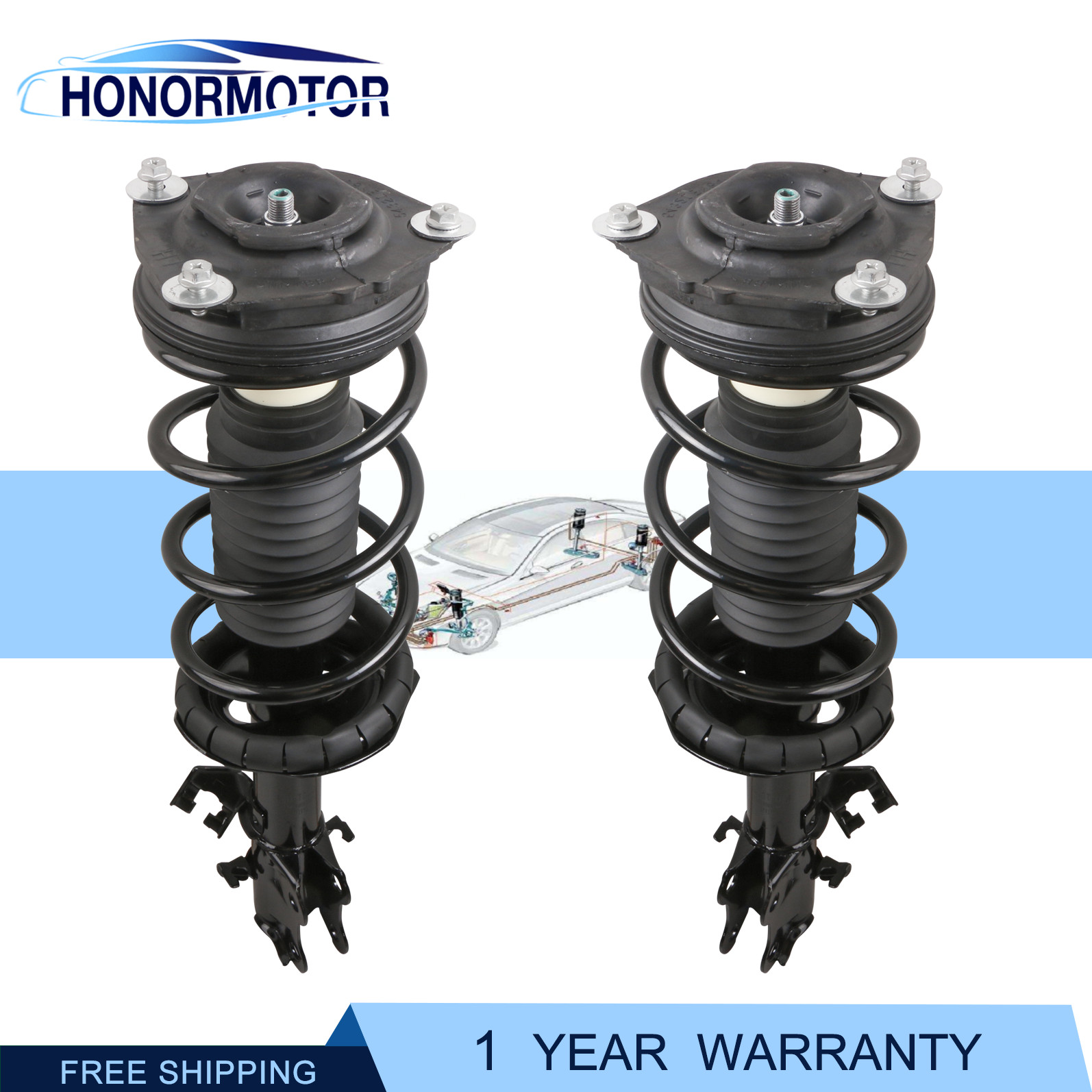 2 x Front Complete Shock Struts Absorber Assembly Fit 2007-2012 Nissan Versa New