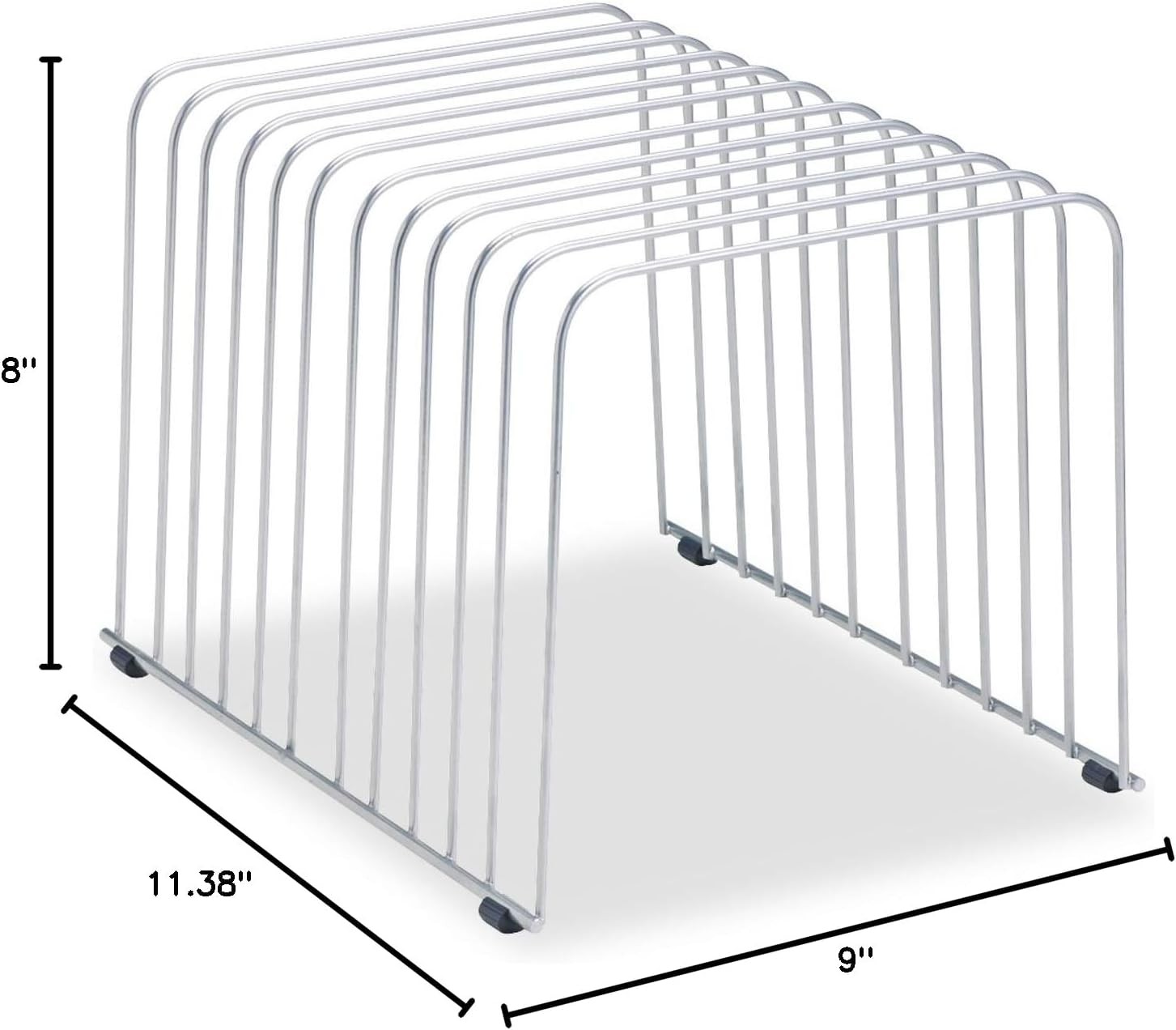 Desktop Organizer, 11 Sections, Wire, Silver