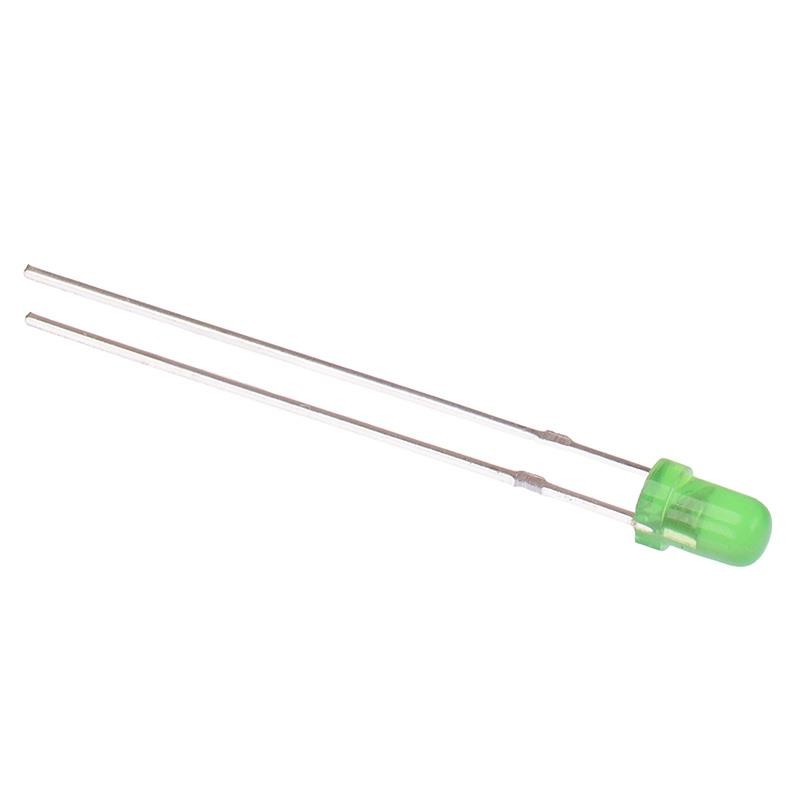 50 x Green 3mm Diffused Round LED 60° 1000mcd