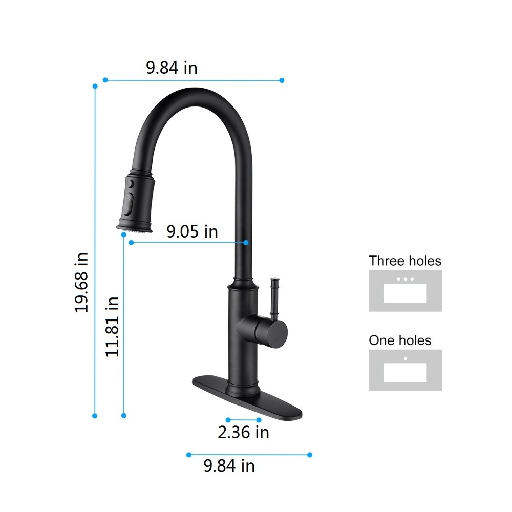Kitchen Faucet with Pull Out Sprayer Single Handle High Arc Stainless Steel