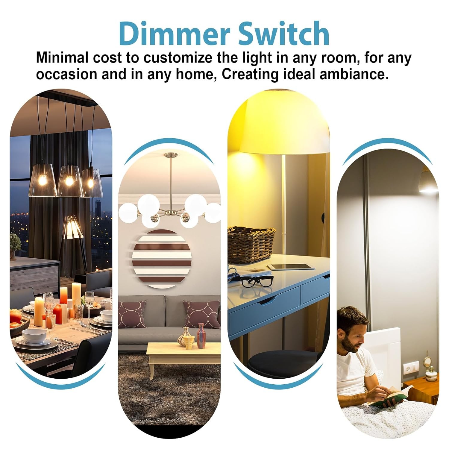 2Packs Decora 3-Way Dimmer Switch for Dimmable 150W LED CFL Lights 600W Halogen