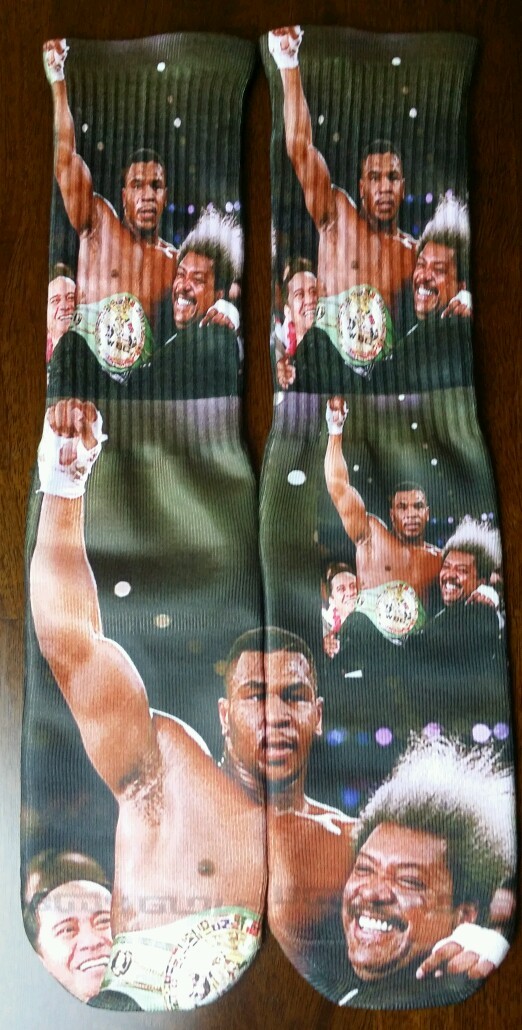 Custom Mike Tyson "Fake Love" Dry Fit socks gamma laney X XII Fighter bred