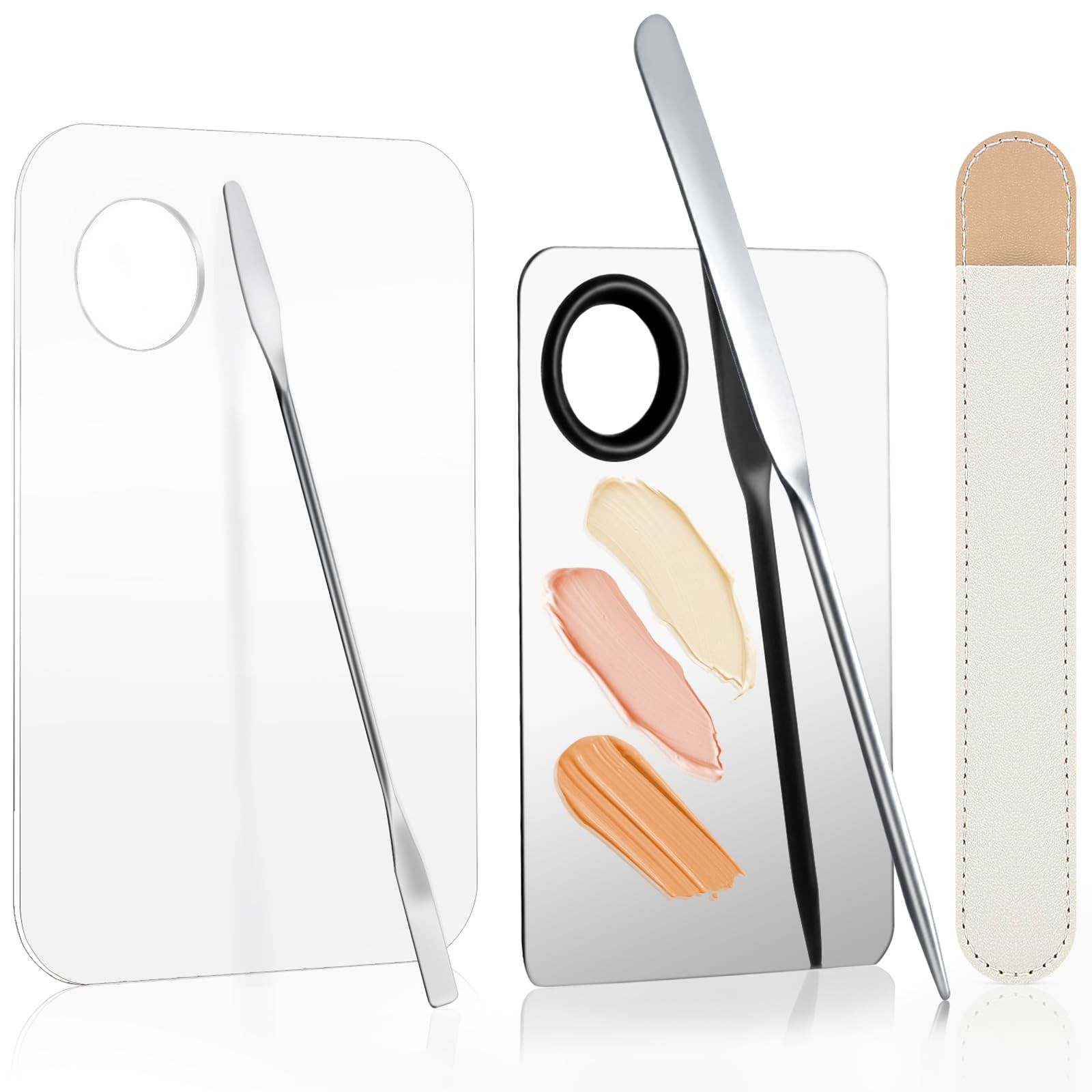 5pcs Professional Makeup Spatula Korean Set with Foundation Transparent+metal
