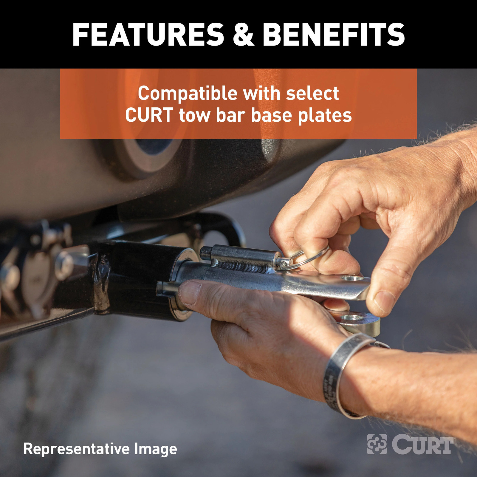 Curt-Replacement 9-1/4" Tow Bar Attachment Tab