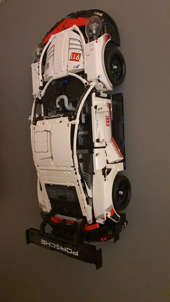 Wall Mount Bracket for Lego Technic Porsche 42096 3d Printed Mount (Upwards)
