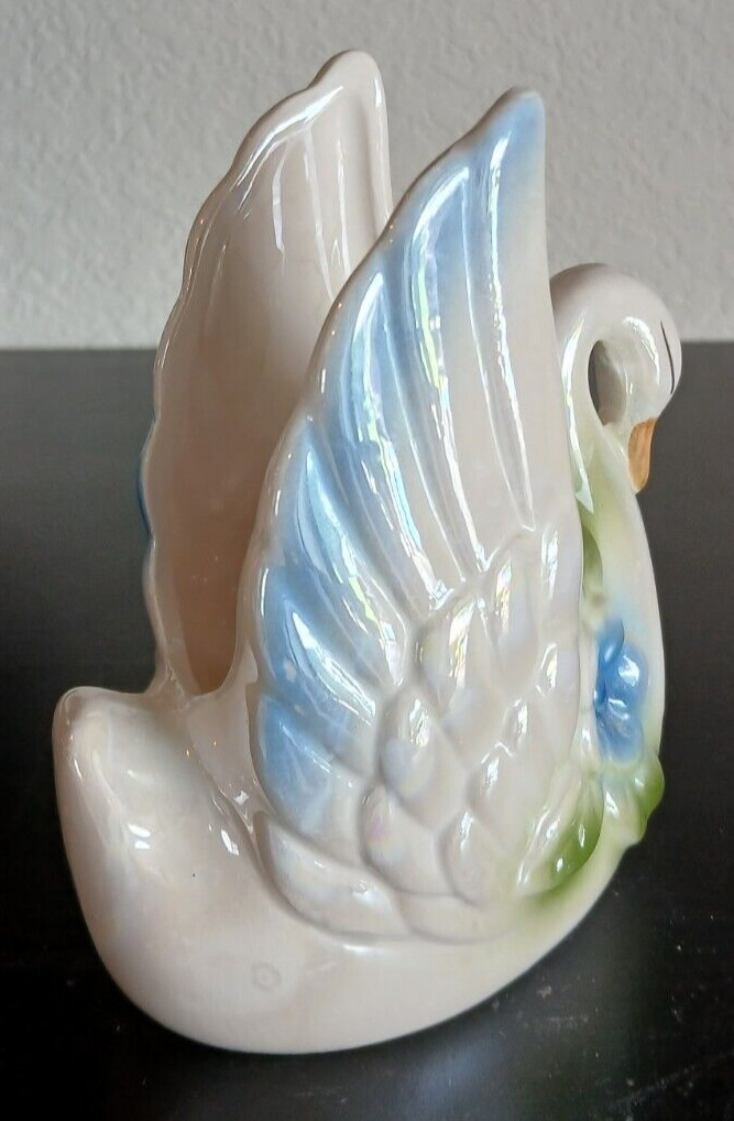 Ceramic Swan Planter 5.5" Tall Vintage