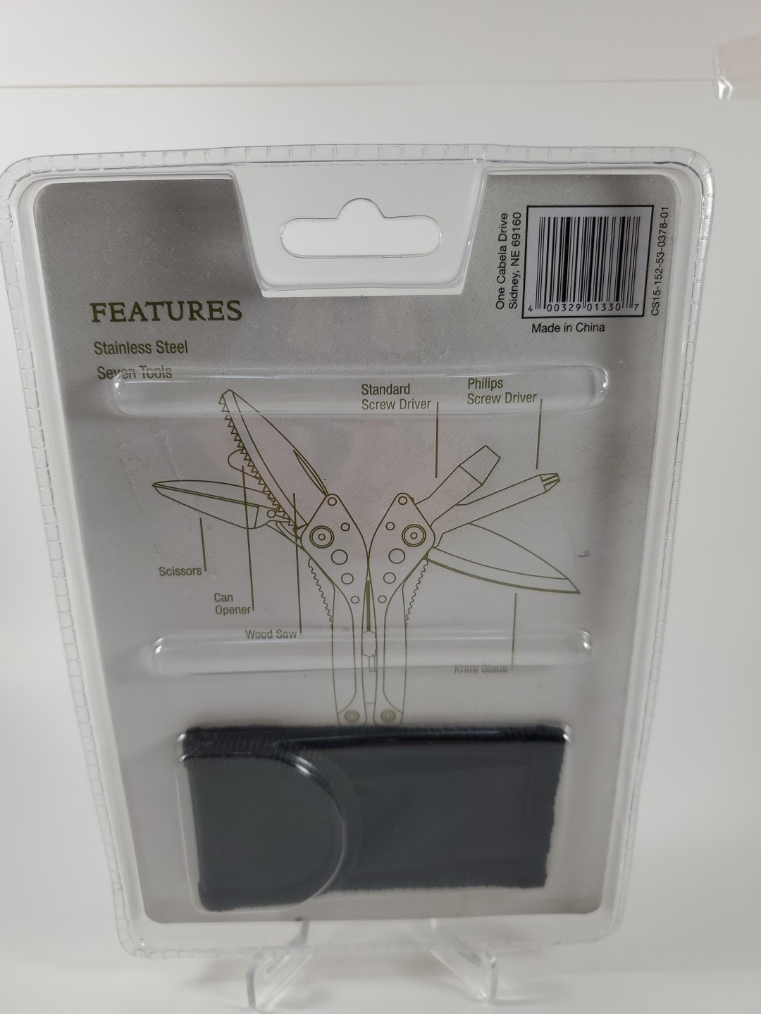Cabela's Multi Tool Pliers, Knife, Screwdriver, Bottle Opener, Scissors,Saw,case