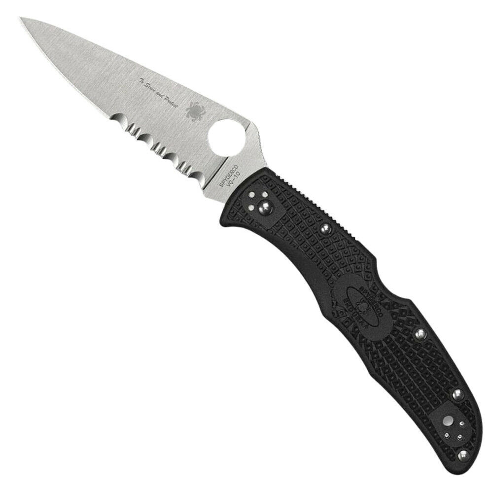 Spyderco C10FPSBKBL Endura 4 Lightweight Knife w ComboEdge Cutting