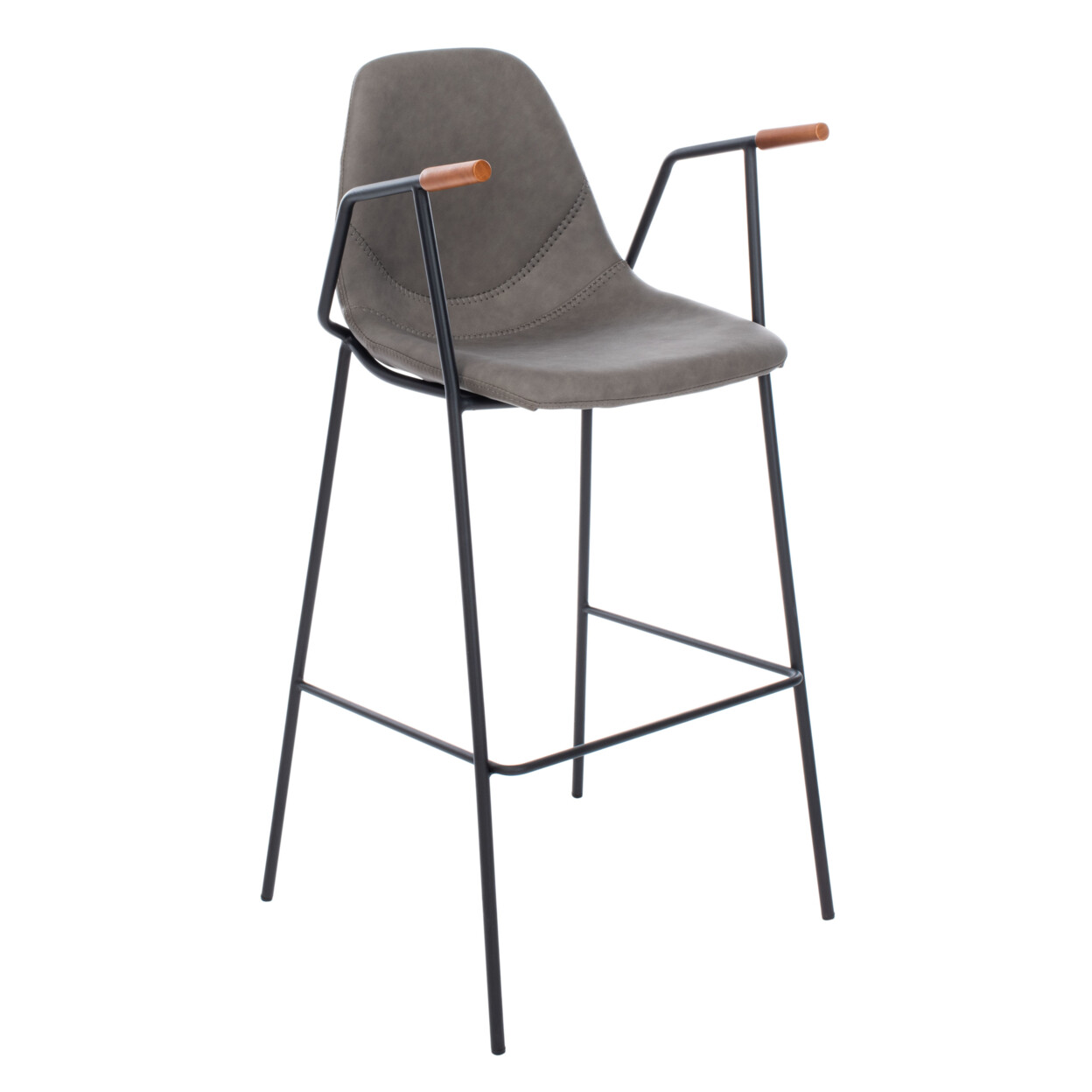 SAFAVIEH Tanner Mid-Century Bar Stool | Ash / Black |