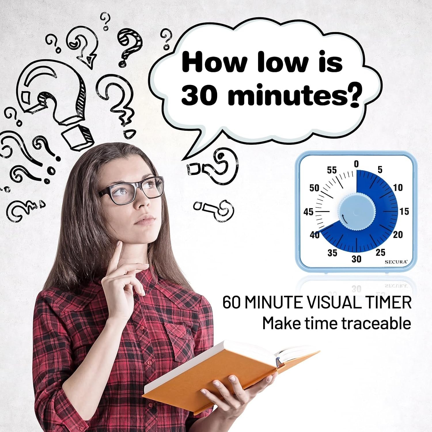 Magnetic Backing Mechanical Timer - 60-Minute Visual Countdown for Kids & Adults