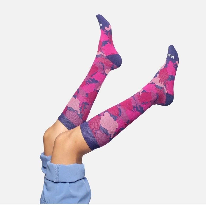 Camo Nurse Yard Compression Socks in Camouflage Size: S/M Brand New