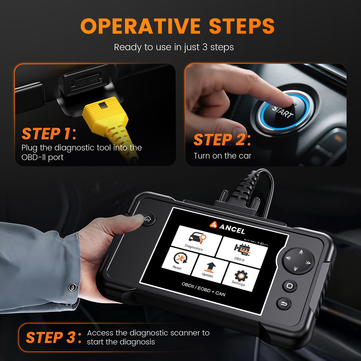ANCEL FX2000 PRO OBD2 Scanner ABS SRS TCM Engine Code Reader Car Diagnostic Tool
