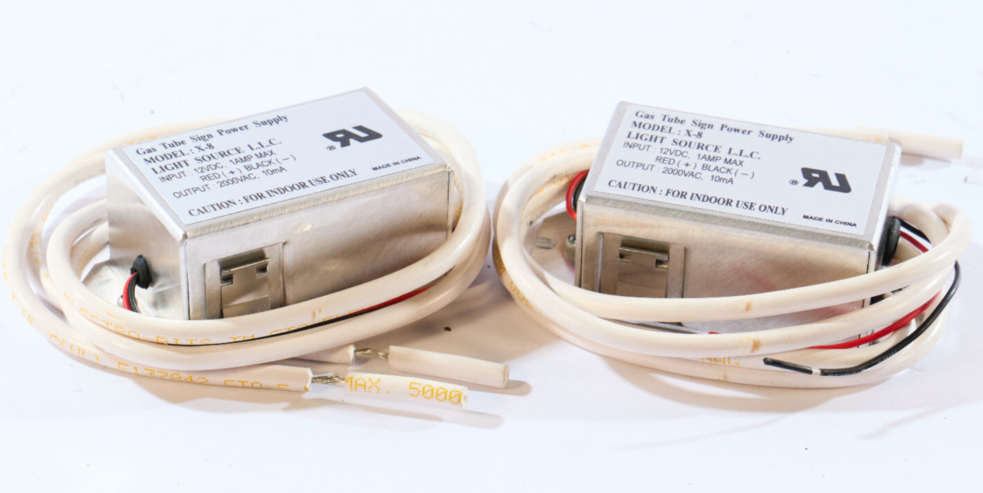 (Lot of 2) Gas Tube Sign Automotive Indoor Power Supply X-8 2000VAC 10mA