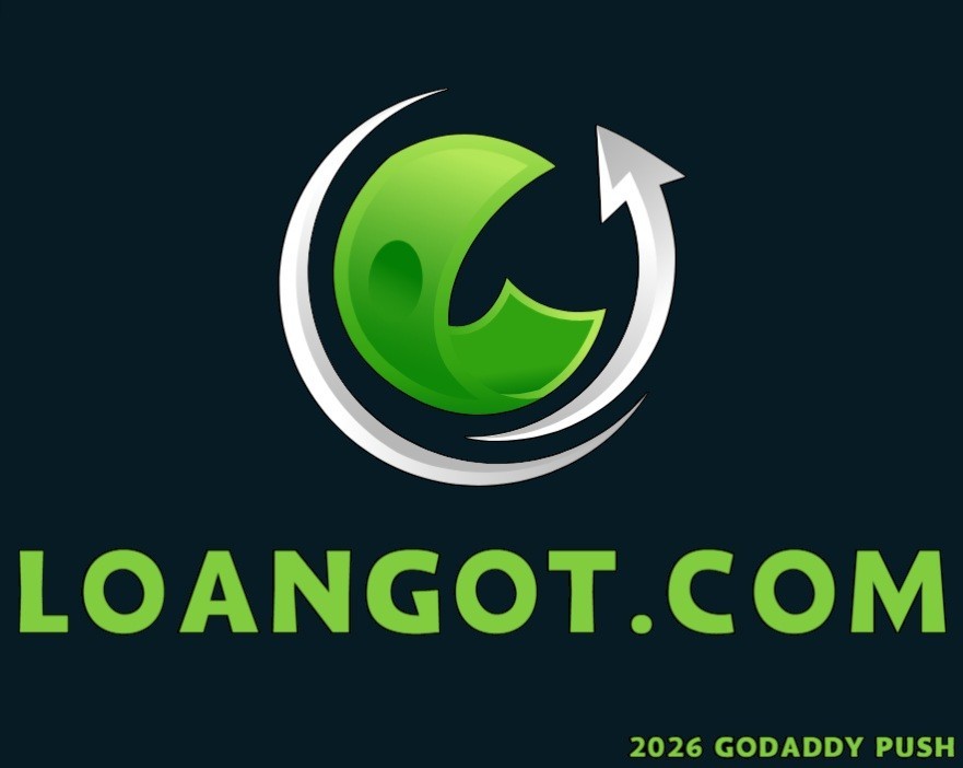 loangot.com brandable three word .com domain name 2026 Godaddy Push Offers.