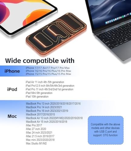 USB C SD Card Reader for Iphone 15 16/Ipad/Macbook/Mac,Type C Memory Trail Camer