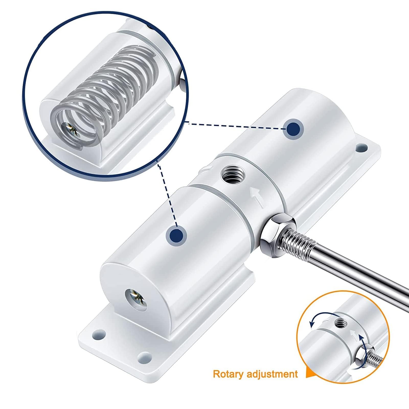 Automatic Door Closer, Zinc Alloy Safety Spring Closer Adjustable Black