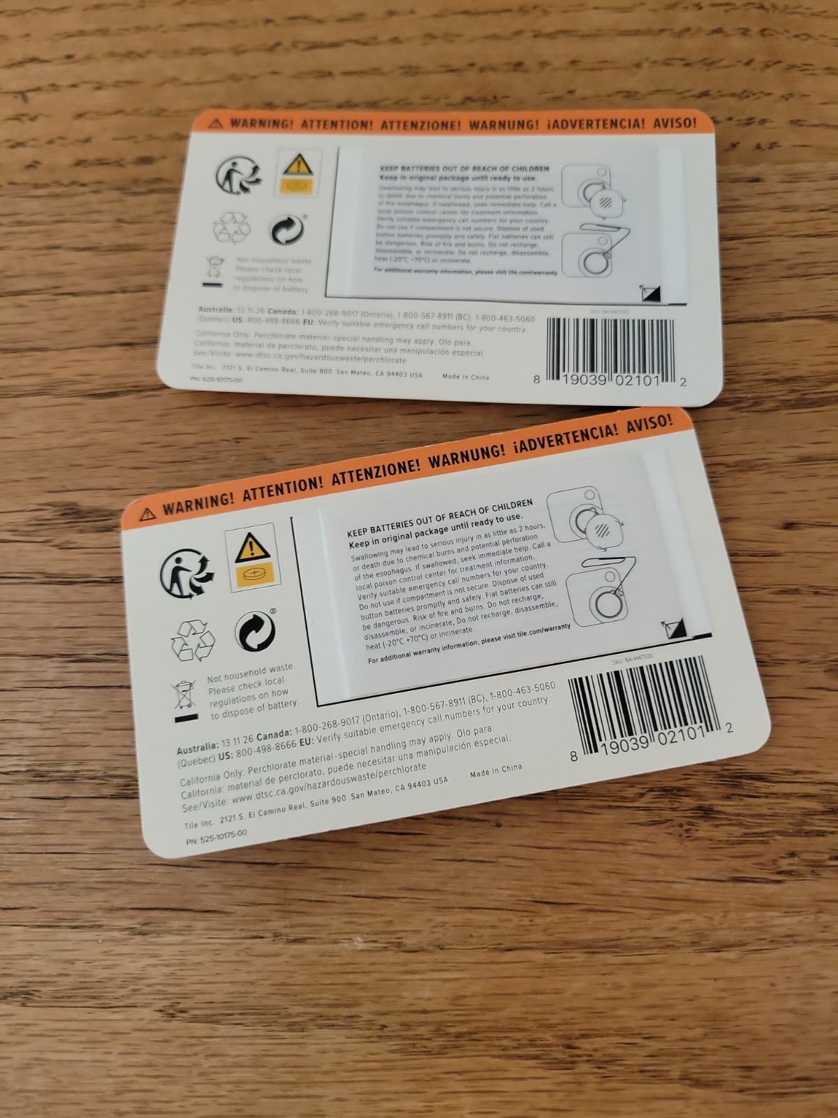 LOT of 2 Tile Mate Replacement Battery - EXP 2022