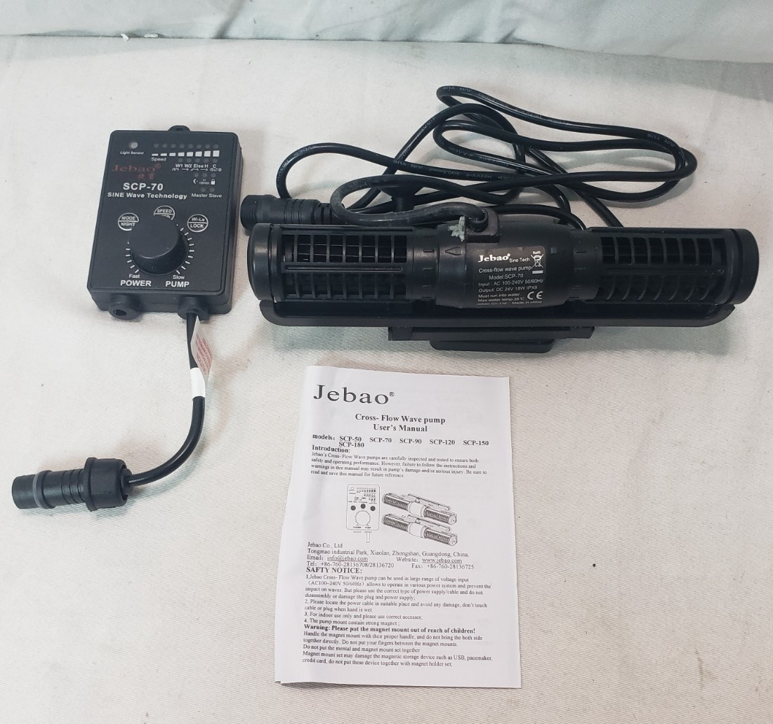 Jebao SCP-70 Sine Cross Flow Pump Wave Maker with Controller, Black
