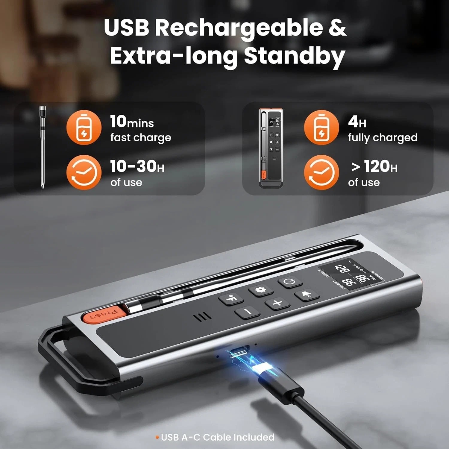 Wireless Meat Thermometer Digital-5.3 Bluetooth Stable 800ft APP Control
