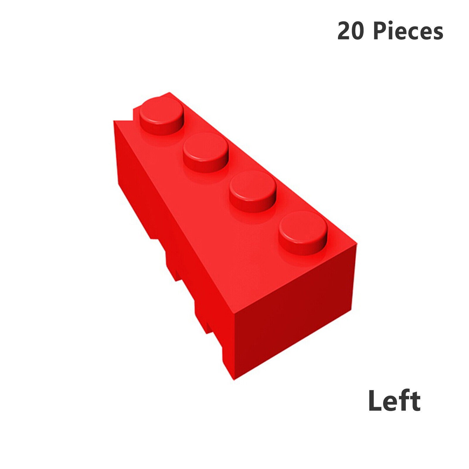 Part 41768 Wedge 4 x 2 Left Bricks Wedged Red Building Pieces BULK LOT 20 PCS