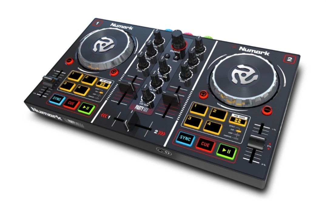 Numark Party Mix II Double Deck Controller w/ Lights & Audio Technica Headphones