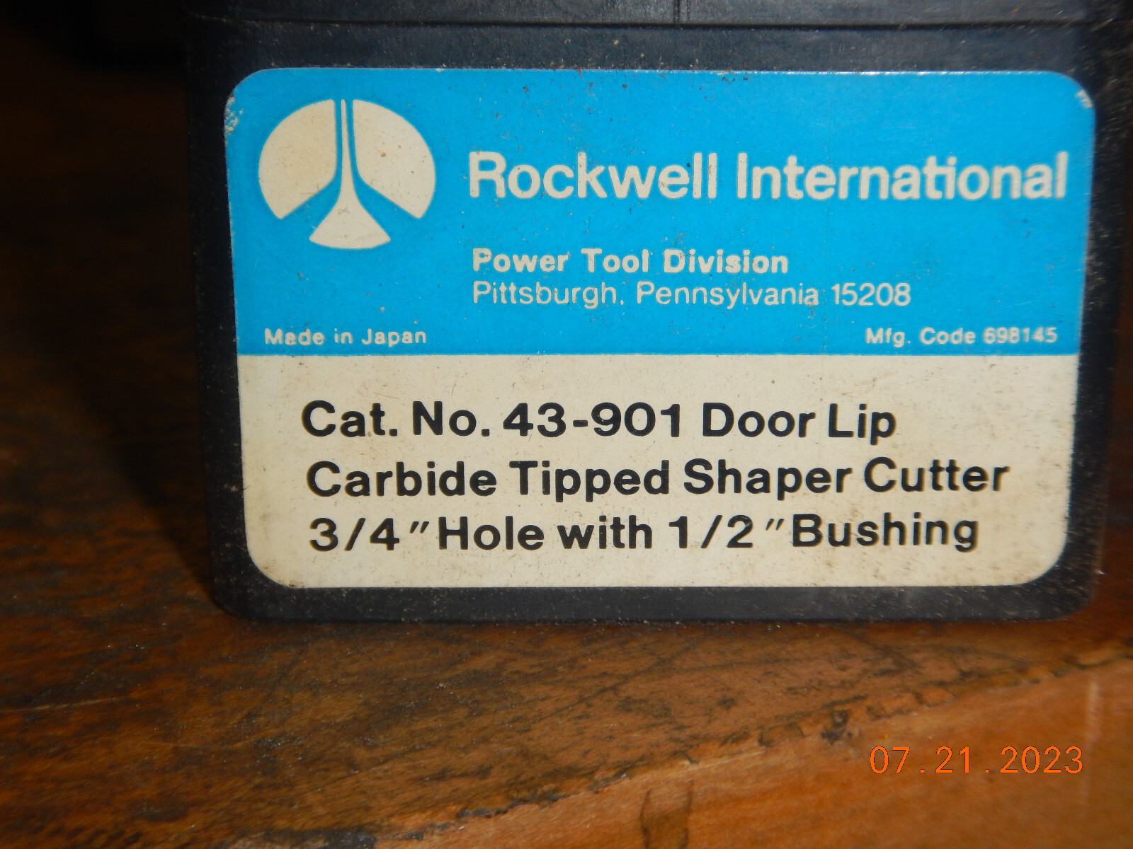 NEW OLD STOCK, DELTA ROCKWELL CARBIDE TIPPED WOOD SHAPER CUTTER 43-901 DOOR LIP